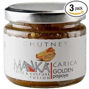 Manka Carica Golden Papaya Chutney, 8.1  Ounce Jars (Pack of 3 