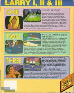 Leisure Suit Larry 1,2, & 3 Triple Pack PC game set BOX  