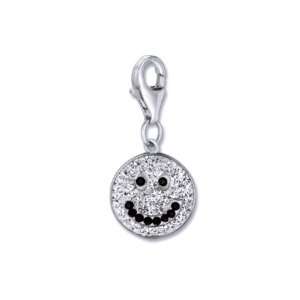   Sterling Silver .925 Happy Face Charm with Lobster Bail: Jewelry