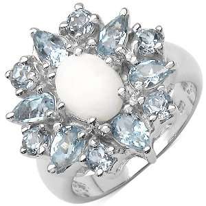   70 ct. t.w. Opal and Blue Topaz Ring in Sterling Silver Jewelry