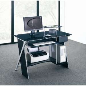   Desk with Steel Frame MDF Boards, Easy Assembly, Black: Home & Kitchen