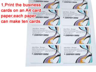 Making business cards process