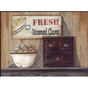  Steamed Clams   Poster by Pam Britton (12x9)