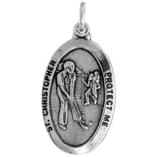 St. Christopher Golf Medal Pendant .925 Sterling Silver prp96  
