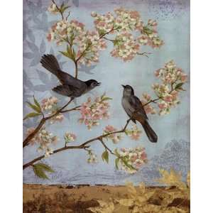  Catbirds & Blooms   mini   Poster by Pamela Gladding 