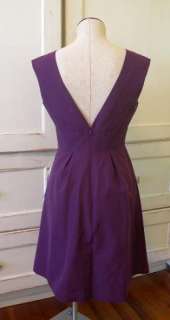JCREW Cotton Silk Faille Margeaux Dress $195 4 plum  