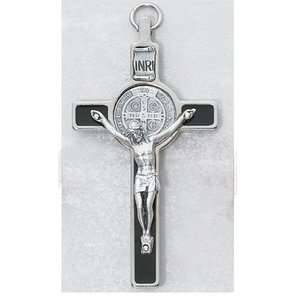   Silver St. Benedict Catholic Wall Crucifix New Gift