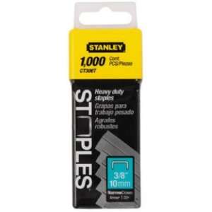 Stanley CT306T 1,000 Units 3/8 Inch Flat Narrow Crown Staples:  