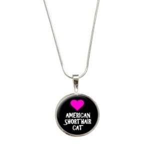  American Shorthair Cat Love Pendant with Sterling Silver 