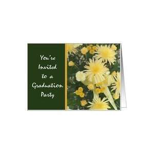    Yellow Flower Invitation, Graduation Party Card: Toys & Games