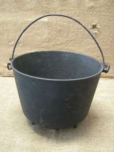 Vintage Cast Iron Pot Bucket Antique Old Cook Cauldron  
