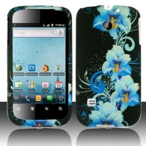   Blue Flower Hard Case (free EDS Shield Bag) Cell Phones & Accessories