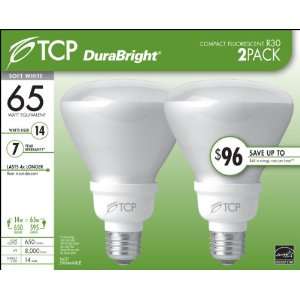 TCP 6R3014B2 14 Watt CFL Soft White R30 DuraBright Compact Fluorescent 