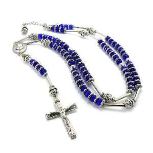   Chain Jesus Rosary Cross Pendant with Prayer Hands Charm Necklace