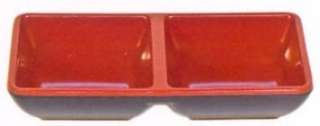 Red Melamine Two Compartment Soy Sauce Dish #333 BR  