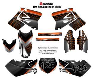 SUZUKI RM 125 250   2001 09 MX Bike Decal Kit 7777OR  