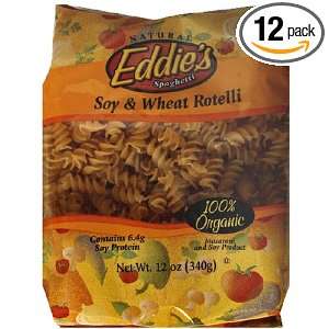 Eddies Rotelli Soy and Wheat Semola Pasta, 12 Ounce Bags (Pack of 12)