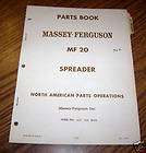 Massey Ferguson MF 20 Spreader Parts Catalog book