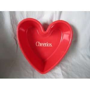 Cherrios Heart Healthy Advertisment Red Plastic Resin Cereal Bowl 6 1 