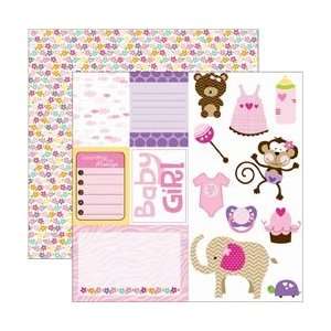  Baby Girl Double Sided Cardstock Accents 12X12 Cute Cuts; 25 Items 