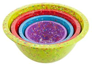 Set of 4 Mixing Bowls, Kiwi Confetti,by Zak Designs