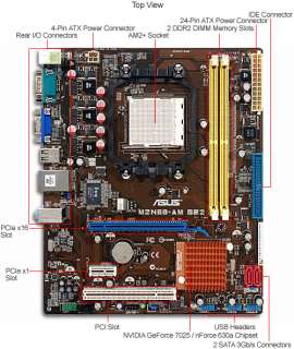 ASUS M2N68 AM SE2 DDR2 DIMM LAN PCIE SATA MOTHERBOARD  