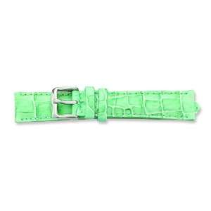 de Beer Green Crocodile Grain Leather Watch Band 22mm