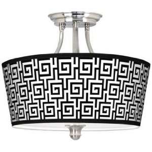  Greek Key Tapered Drum Giclee Ceiling Light: Home 