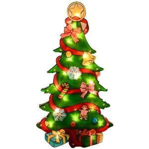 com Glistening Christmas Tree Silhouette Christmas Window Decoration 