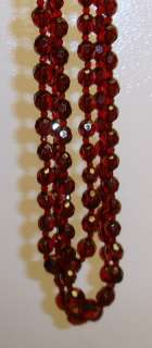 Rare Vintage Cherry Amber Faceted Bead Opera Necklace Lucite  
