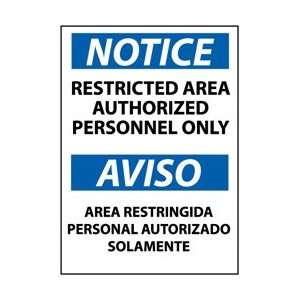 ESN221AB   Notice, Restricted Area Authorized Personnel Only Bilingual 