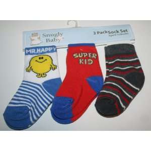 Snugly Baby Infant Boy/Girl Quarter Crew Socks   3 Pair 3 Designs Size 