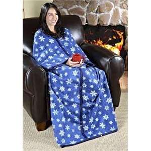   : Snuggle Wrap Blue Snowflake Snuggie Fleece Blanket: Home & Kitchen