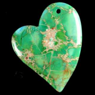HK27176 42x35x6 Sea Sediment Jasper Heart Pendant Bead  