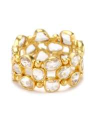 Lauren Harper Collection Milky Way 18k Gold and Rose Cut Diamond Ring 
