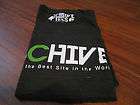 New Mens The Chive Logo Charcoal Black Grey T Shirt Medium Short 