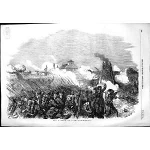  1854 Battle Citate War Soldiers Weapons Antique Print 