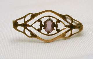 Vintage Gold Filled Slade and Wolfe Beauty Pin Amethyst  