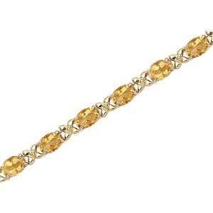  14K Yellow Gold 8 ct. Citrine Bracelet: Katarina: Jewelry