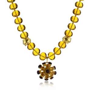  Devon Leigh Faceted Amber Citrine Quartz Necklace Jewelry