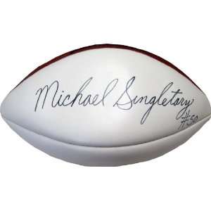  Mike Singletary Autographed White Panel Football Sports 