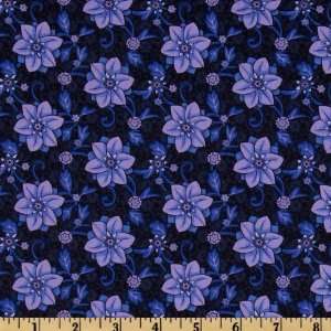   & Indigo Large Flower Blue Fabric By The Yard: Arts, Crafts & Sewing