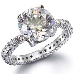  Sterling Silver Classic CZ Solitaire Ring   11: Jewelry