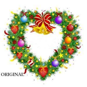 Heart Shaped Christmas Wreath Cross Stitch Pattern  