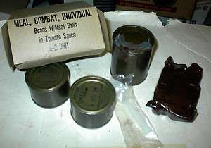   Vietnam War Individual Combat Meal*Beans W/ Meat Balls Ration w/ Cigs