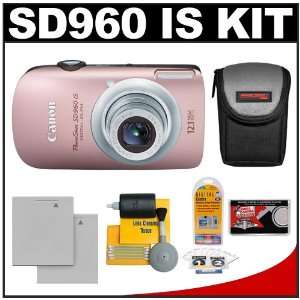 Canon PowerShot SD960 IS Digital ELPH Camera (Pink) + Batteries 