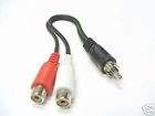 Lot of(3) RCA 2 Female to 1 Male Audio splitter Y Cable