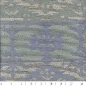  58 Wide Soft Chenille Scroll Stripes Pastels Blue/Green Fabric 