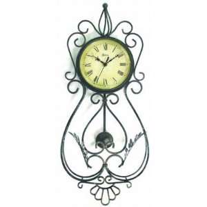   Instruments Wrought Iron Pendulum Wall Clock 11844: Home & Kitchen