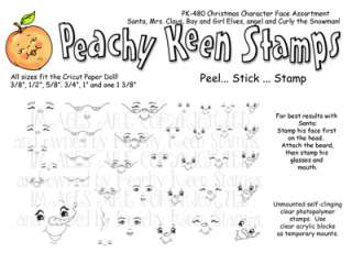PK 480 X mas Clear Face Stamps Fit Cricut Paper Doll +  